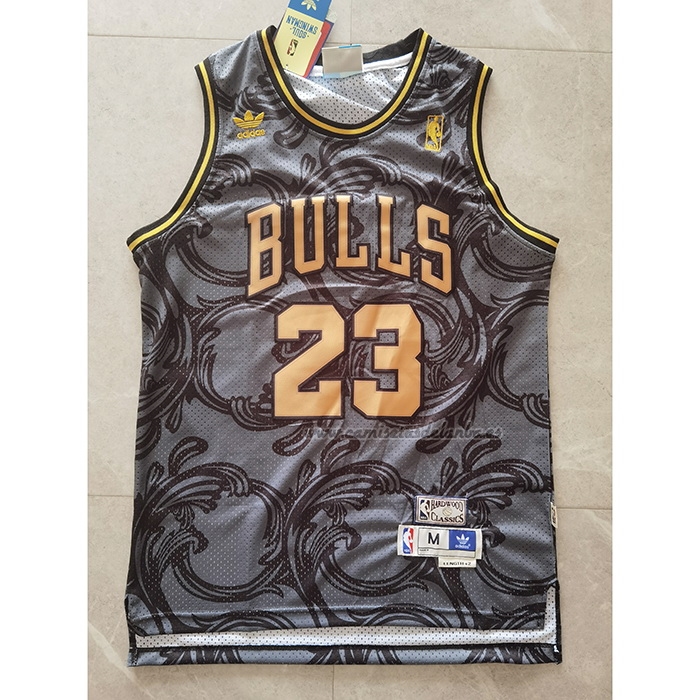 Camiseta Chicago Bulls Michael Jordan NO 23 Hardwood Classics Negro